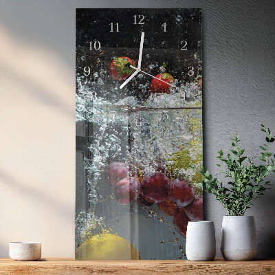 Verticale orologio in vetro Frutta