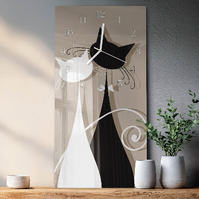Orologio con stampa verticale Gatti
