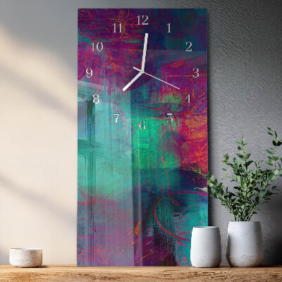 Verticale orologio in vetro Immagine colorata