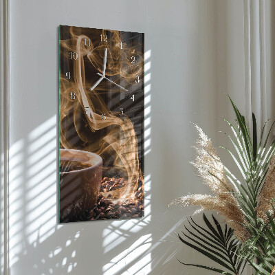 Verticale orologio in vetro Una tazza di caffè