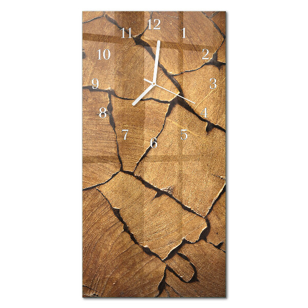 Verticale orologio in vetro Modello in legno