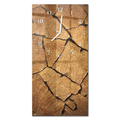 Verticale orologio in vetro Modello in legno
