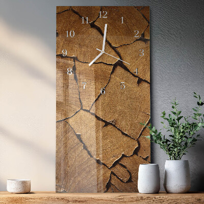 Verticale orologio in vetro Modello in legno