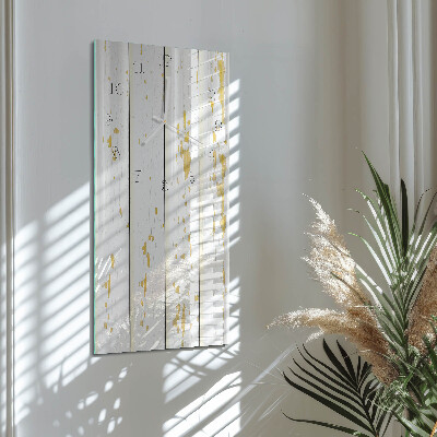 Verticale orologio in vetro Pavimento in legno