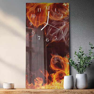 Orologio con stampa verticale Fiori di fuoco