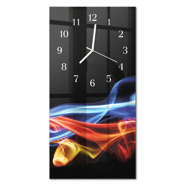 Verticale orologio in vetro Fumo astratto