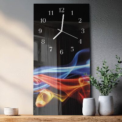 Verticale orologio in vetro Fumo astratto