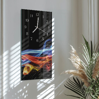 Verticale orologio in vetro Fumo astratto