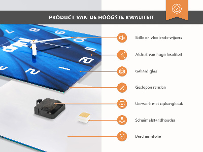 Verticale orologio in vetro Fumo astratto