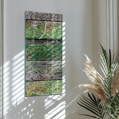 Verticale orologio in vetro Tavole di legno