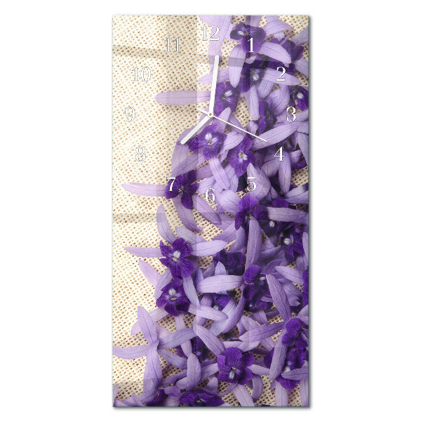Verticale orologio in vetro Lavanda