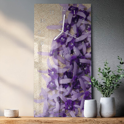 Verticale orologio in vetro Lavanda