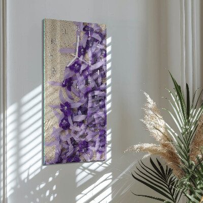 Verticale orologio in vetro Lavanda