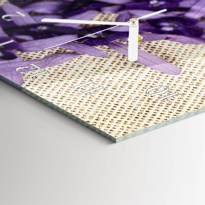 Verticale orologio in vetro Lavanda