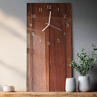 Verticale orologio in vetro Legna