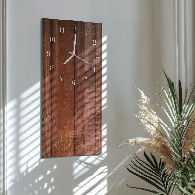 Verticale orologio in vetro Legna