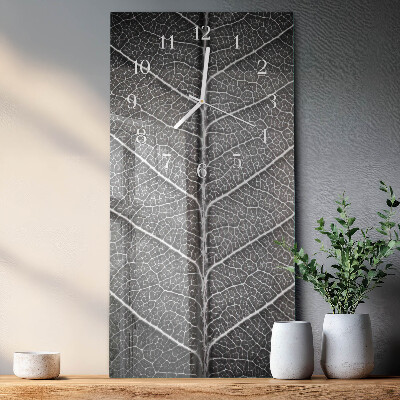 Verticale orologio in vetro Foglio