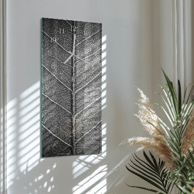 Verticale orologio in vetro Foglio