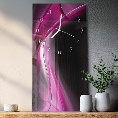 Verticale orologio in vetro Linee astratte