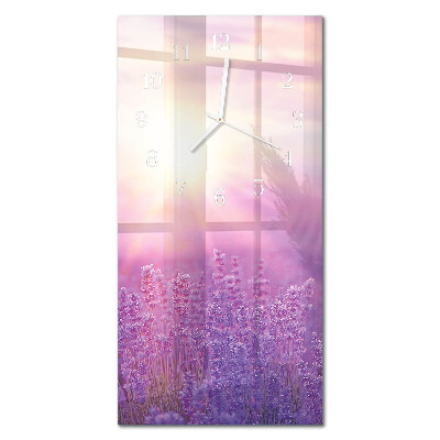 Verticale orologio in vetro Lavanda