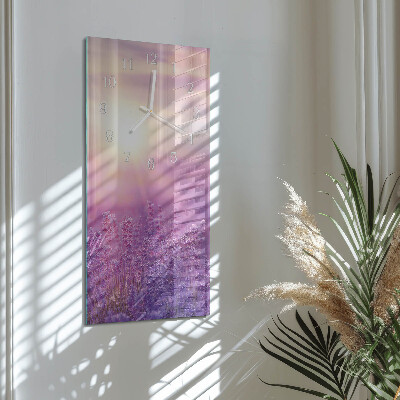 Verticale orologio in vetro Lavanda