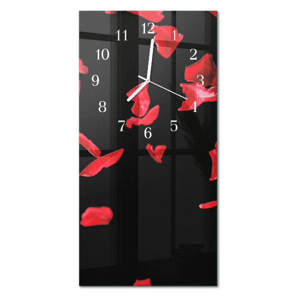 Orologio con stampa verticale Petali di rosa