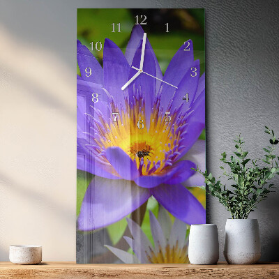 Verticale orologio in vetro Fiore