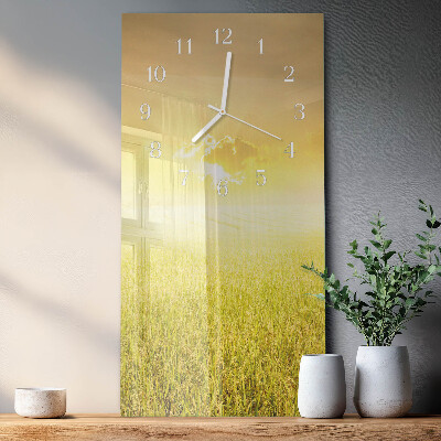 Verticale orologio in vetro Campo di grano