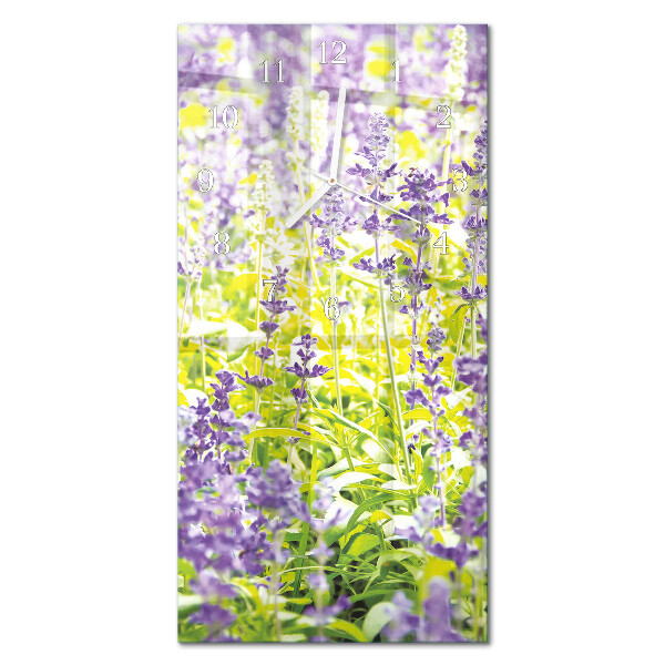 Verticale orologio in vetro Lavanda