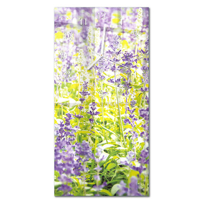 Verticale orologio in vetro Lavanda