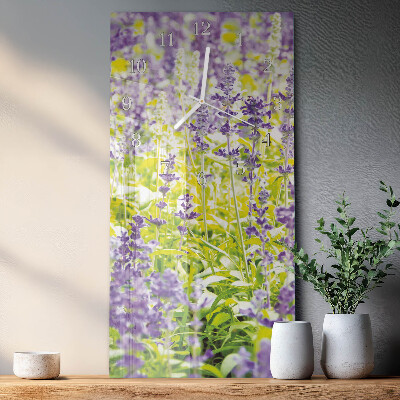 Verticale orologio in vetro Lavanda