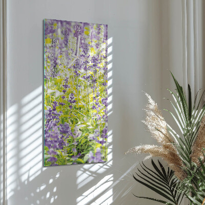Verticale orologio in vetro Lavanda