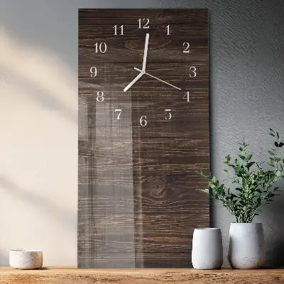 Verticale orologio in vetro Legna