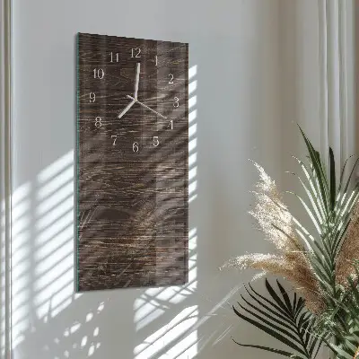 Verticale orologio in vetro Legna