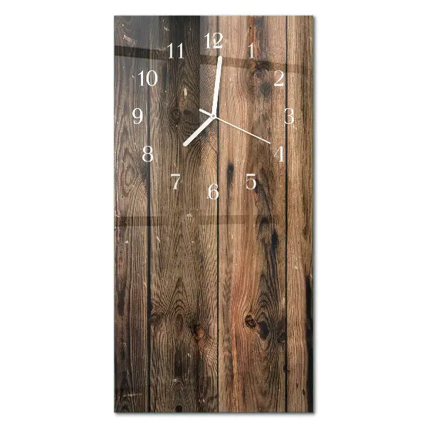 Verticale orologio in vetro Legna