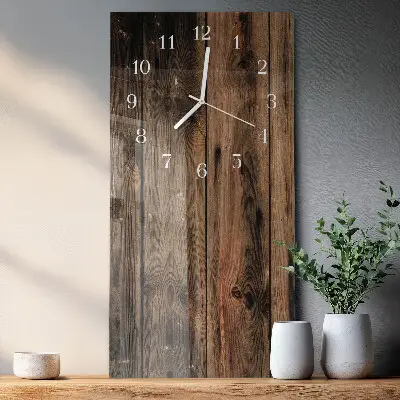 Verticale orologio in vetro Legna