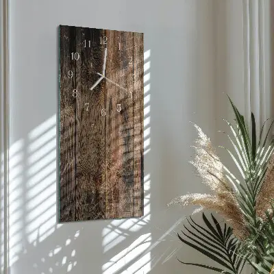 Verticale orologio in vetro Legna
