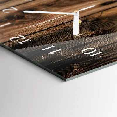 Verticale orologio in vetro Legna