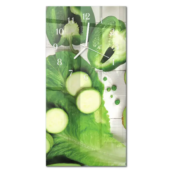 Verticale orologio in vetro Verdure