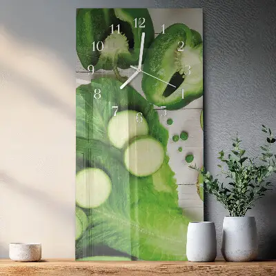 Verticale orologio in vetro Verdure