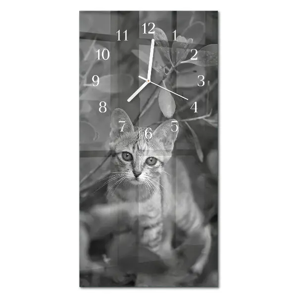 Verticale orologio in vetro Gatto