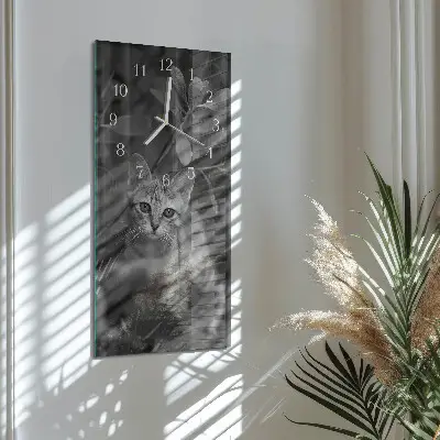 Verticale orologio in vetro Gatto