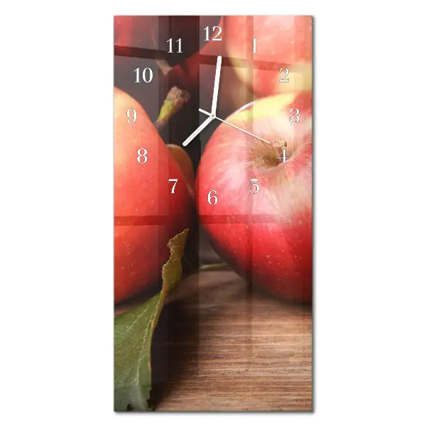 Verticale orologio in vetro Mela
