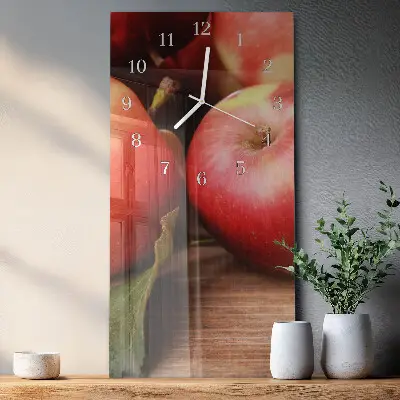 Verticale orologio in vetro Mela