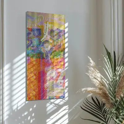 Verticale orologio in vetro Caos