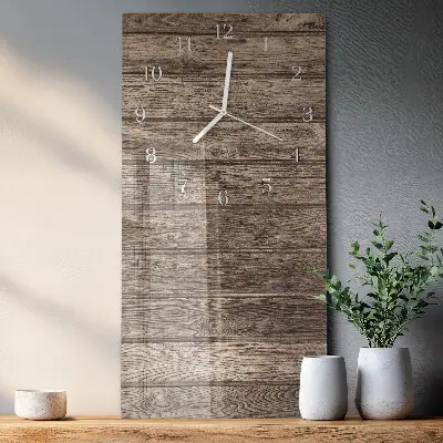 Verticale orologio in vetro Legna