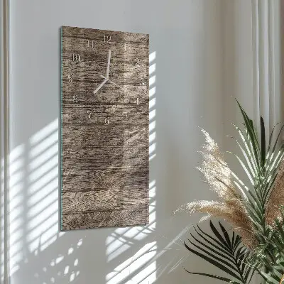 Verticale orologio in vetro Legna