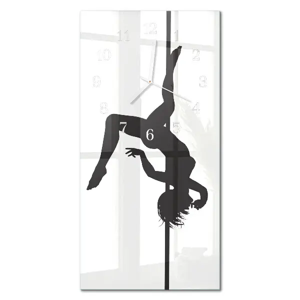 Verticale orologio in vetro Ballerina di pole dance