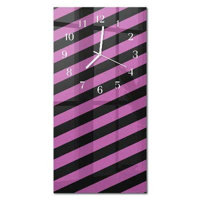 Verticale orologio in vetro Strisce