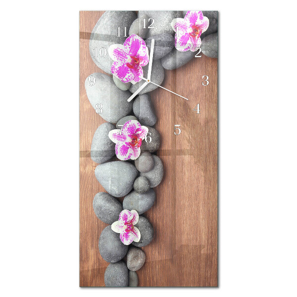 Orologio da parete verticale Pietre di orchidea